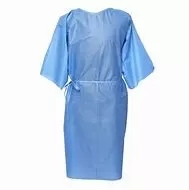 Standard SMS Disposable Facial Gowns Disposable Scrub Suits Blue Color 50gsm - 70gsm